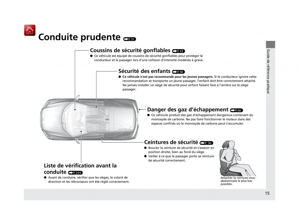 Honda CR Z manuel du proprietaire / page 16