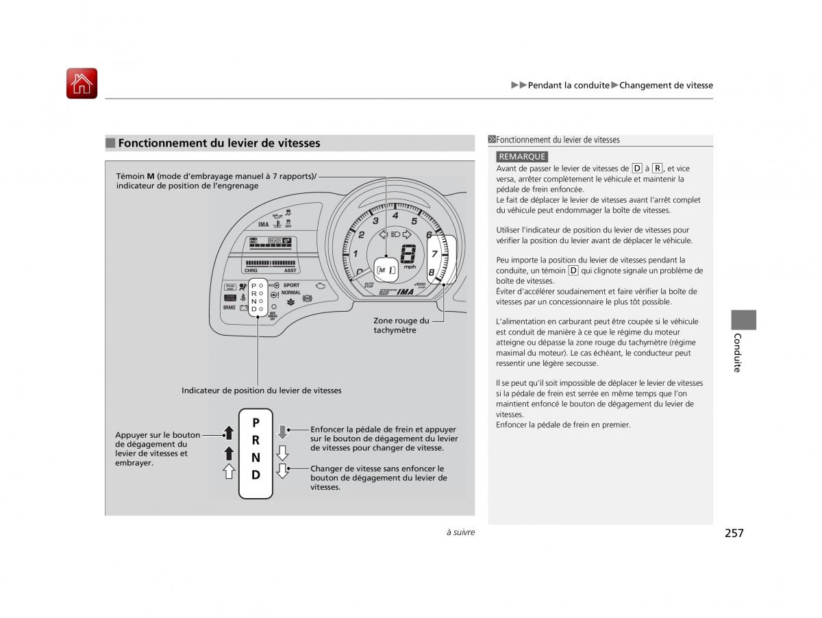 Honda CR Z manuel du proprietaire / page 258