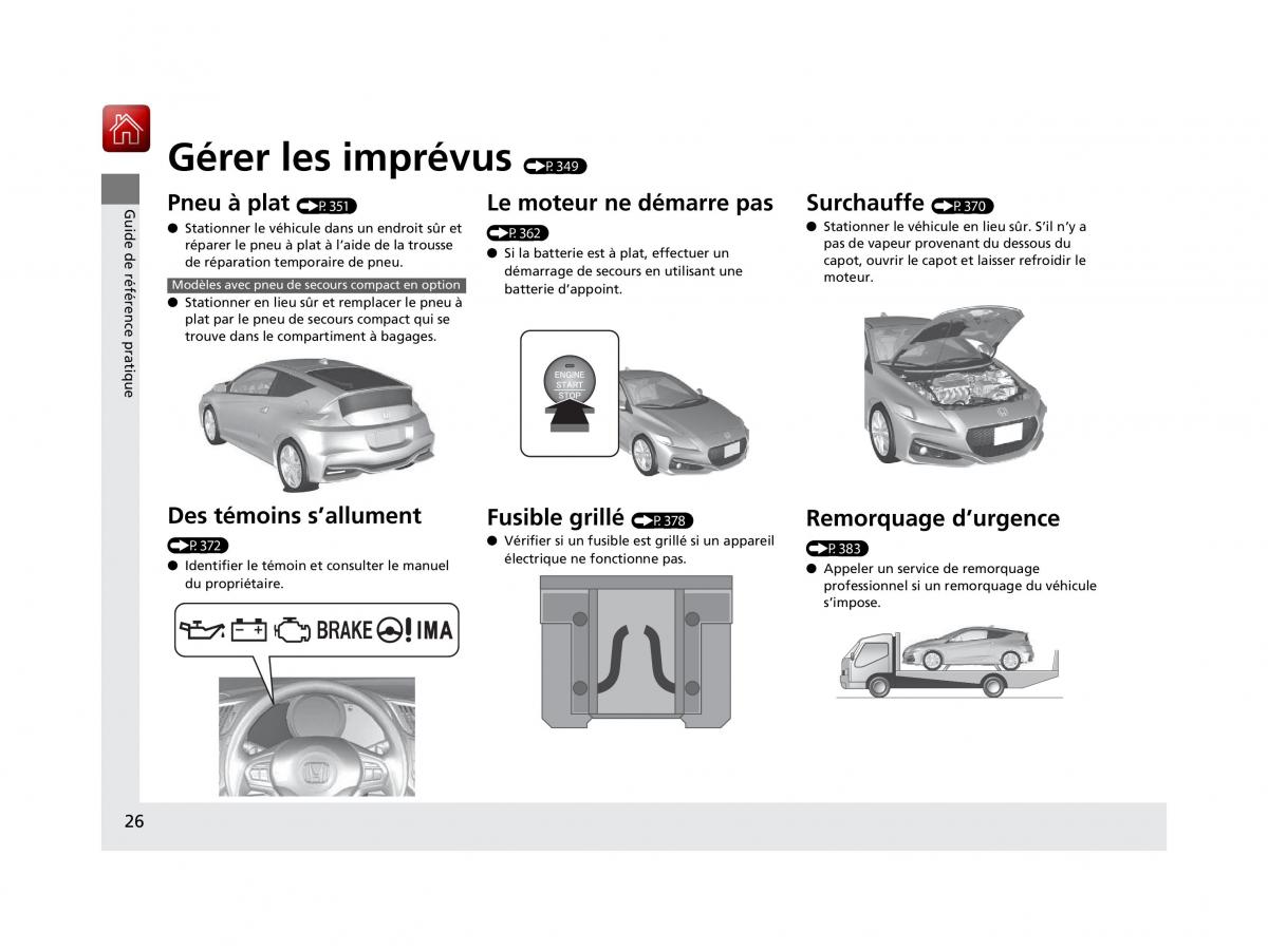 Honda CR Z manuel du proprietaire / page 27