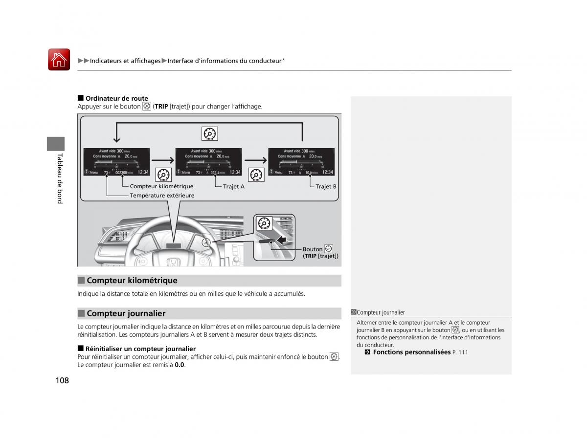 Honda Civic X 10 manuel du proprietaire / page 109