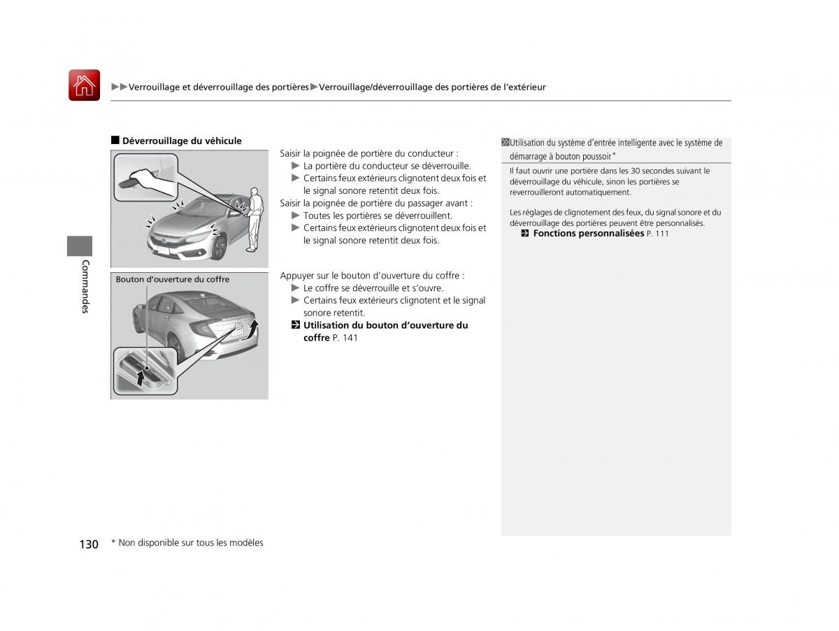 Honda Civic X 10 manuel du proprietaire / page 131