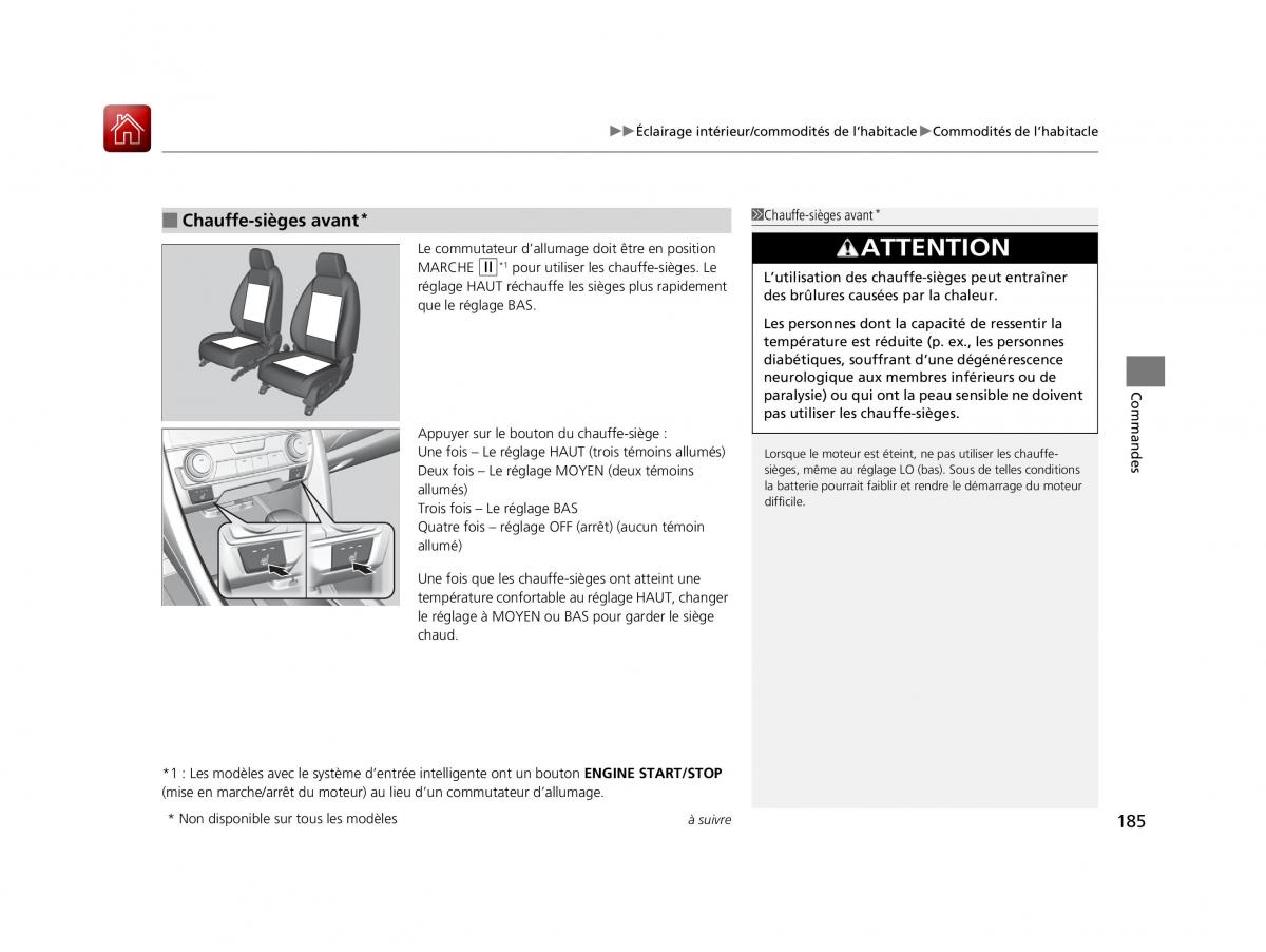 Honda Civic X 10 manuel du proprietaire / page 186