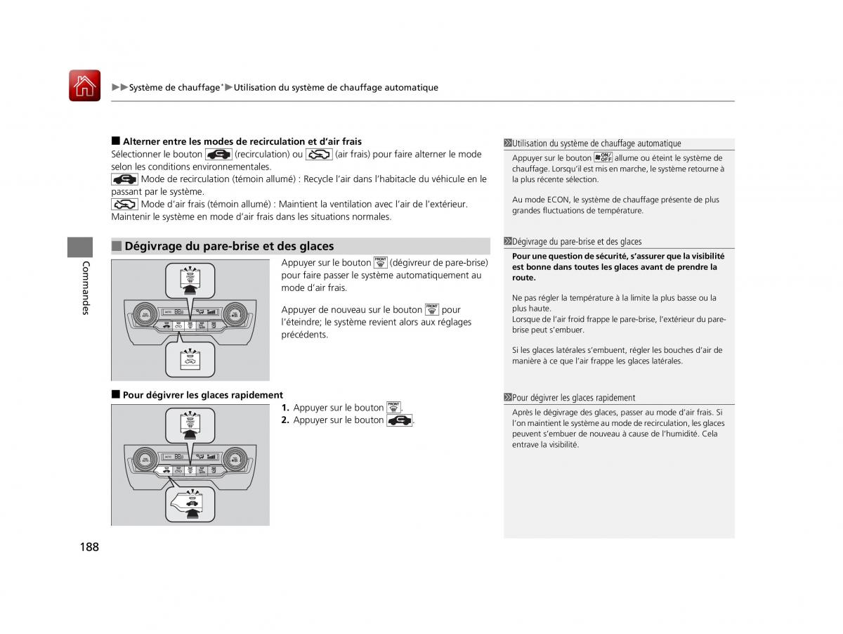 Honda Civic X 10 manuel du proprietaire / page 189