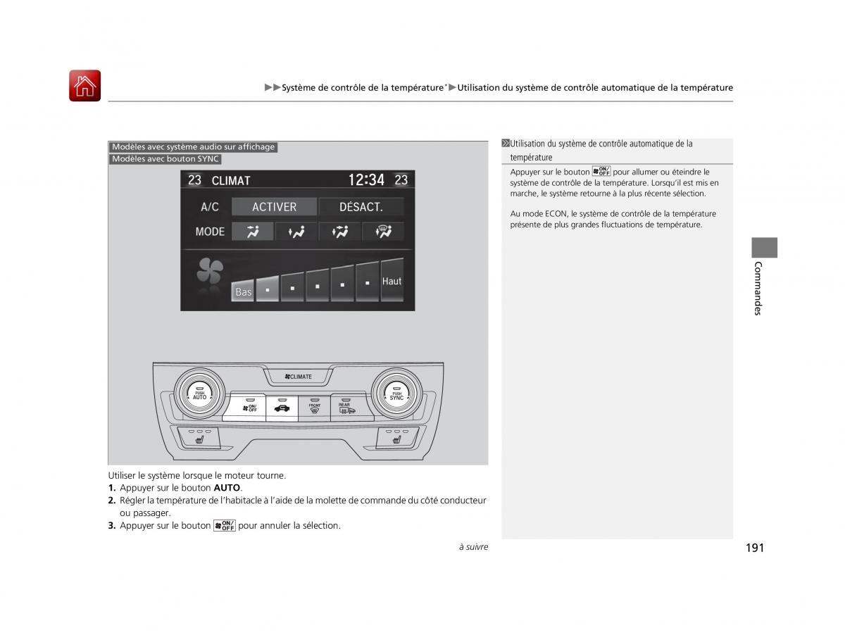 Honda Civic X 10 manuel du proprietaire / page 192