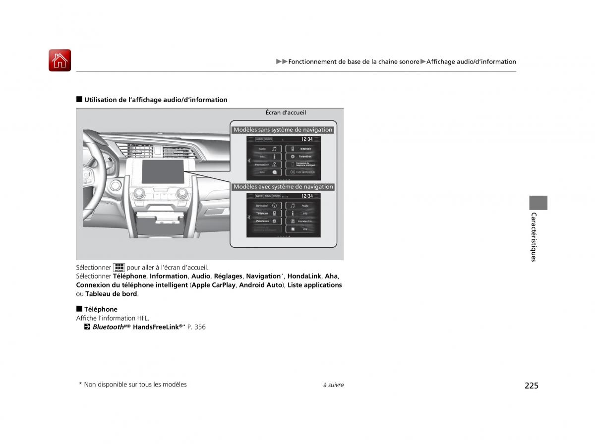 Honda Civic X 10 manuel du proprietaire / page 226