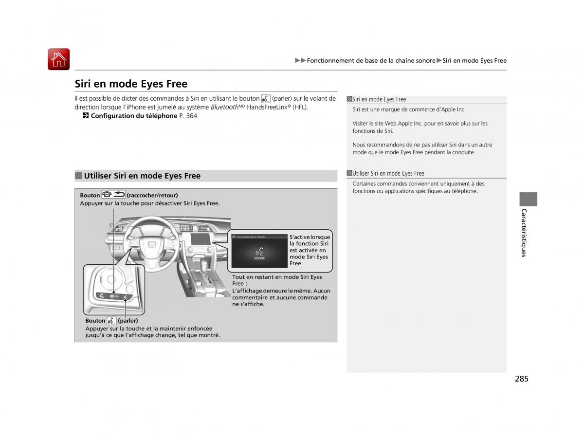 Honda Civic X 10 manuel du proprietaire / page 286