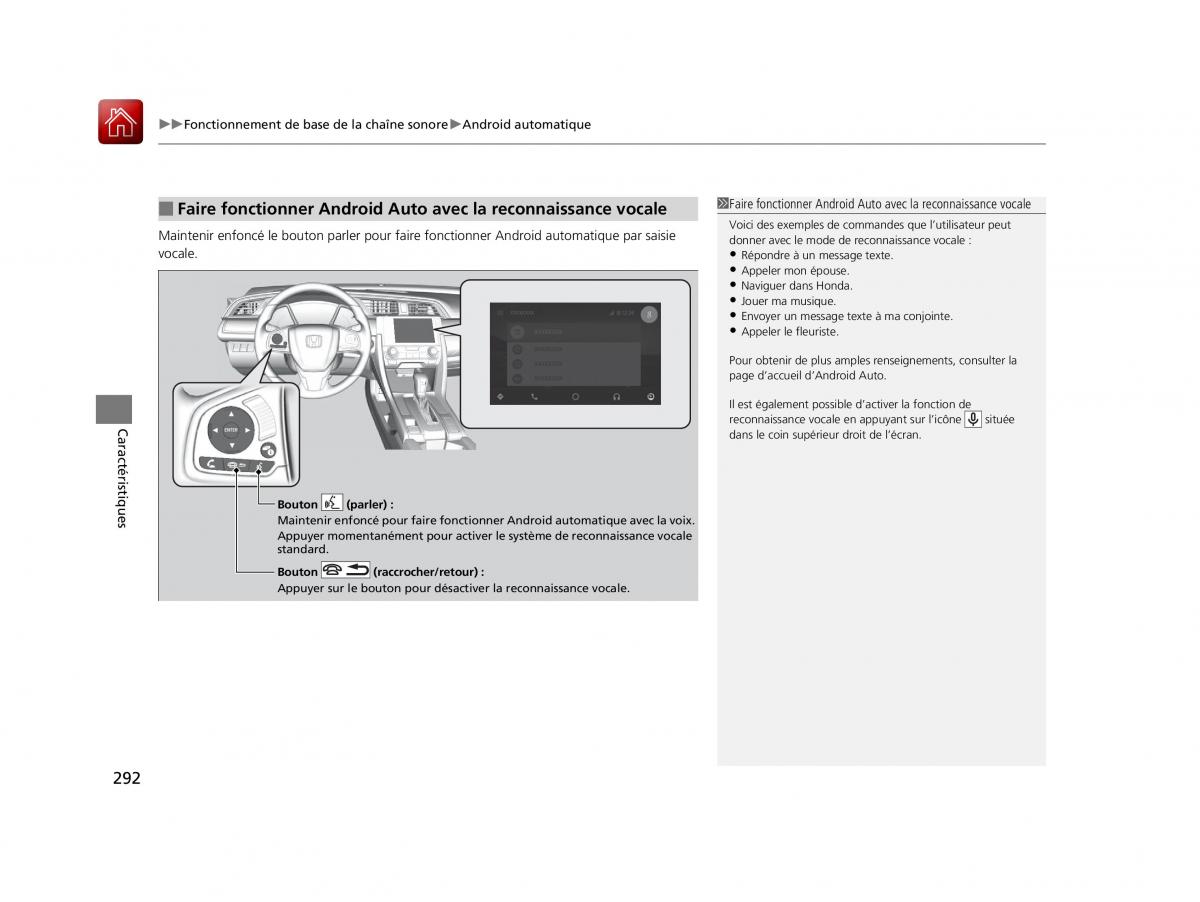 Honda Civic X 10 manuel du proprietaire / page 293