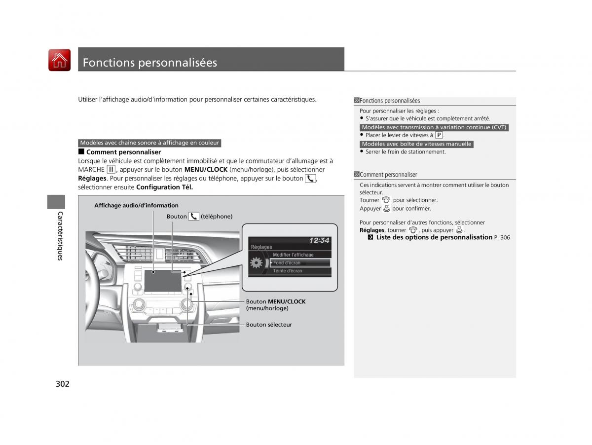 Honda Civic X 10 manuel du proprietaire / page 303