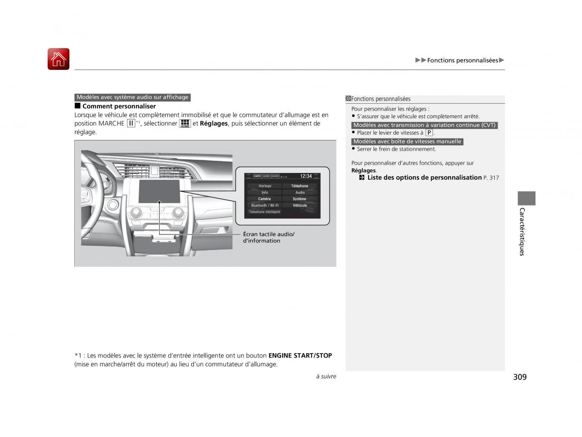 Honda Civic X 10 manuel du proprietaire / page 310