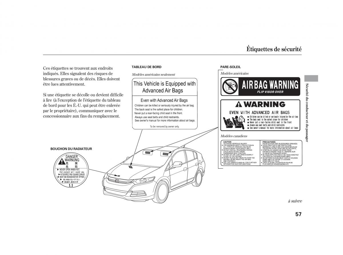 Honda Insight II 2 manuel du proprietaire / page 61