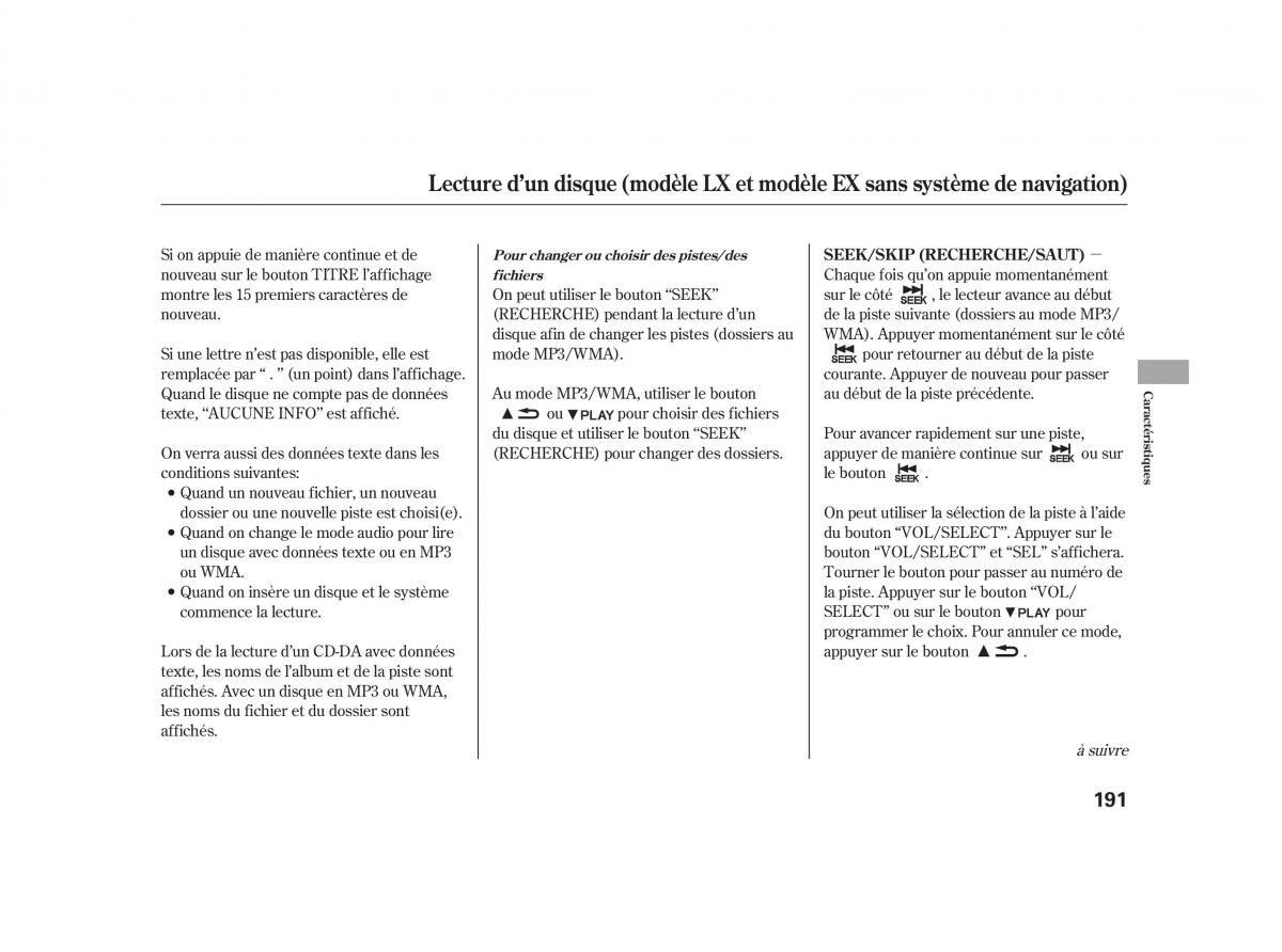 Honda Insight II 2 manuel du proprietaire / page 195