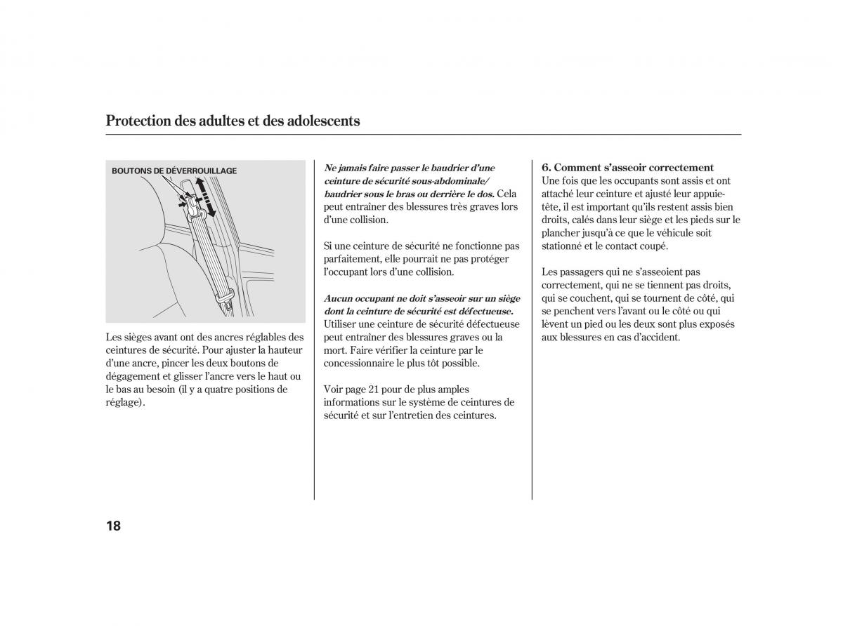 Honda Insight II 2 manuel du proprietaire / page 22