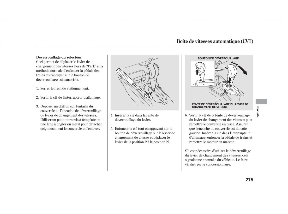 Honda Insight II 2 manuel du proprietaire / page 279