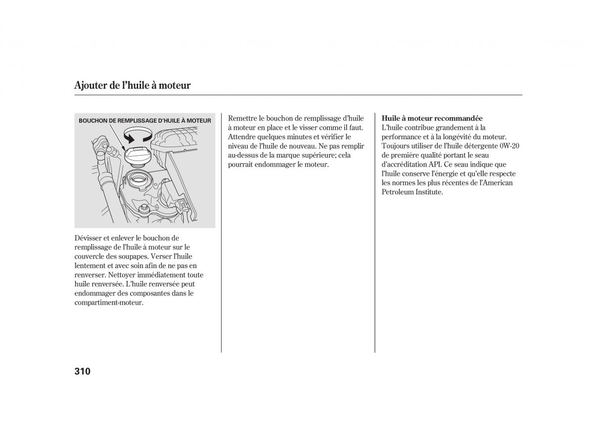 Honda Insight II 2 manuel du proprietaire / page 314