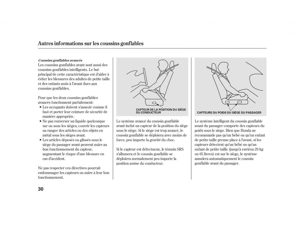 Honda Insight II 2 manuel du proprietaire / page 34