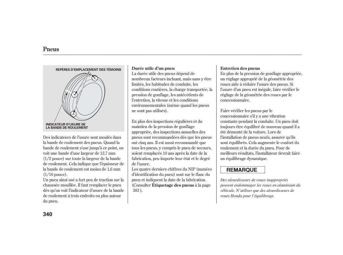 Honda Insight II 2 manuel du proprietaire / page 344