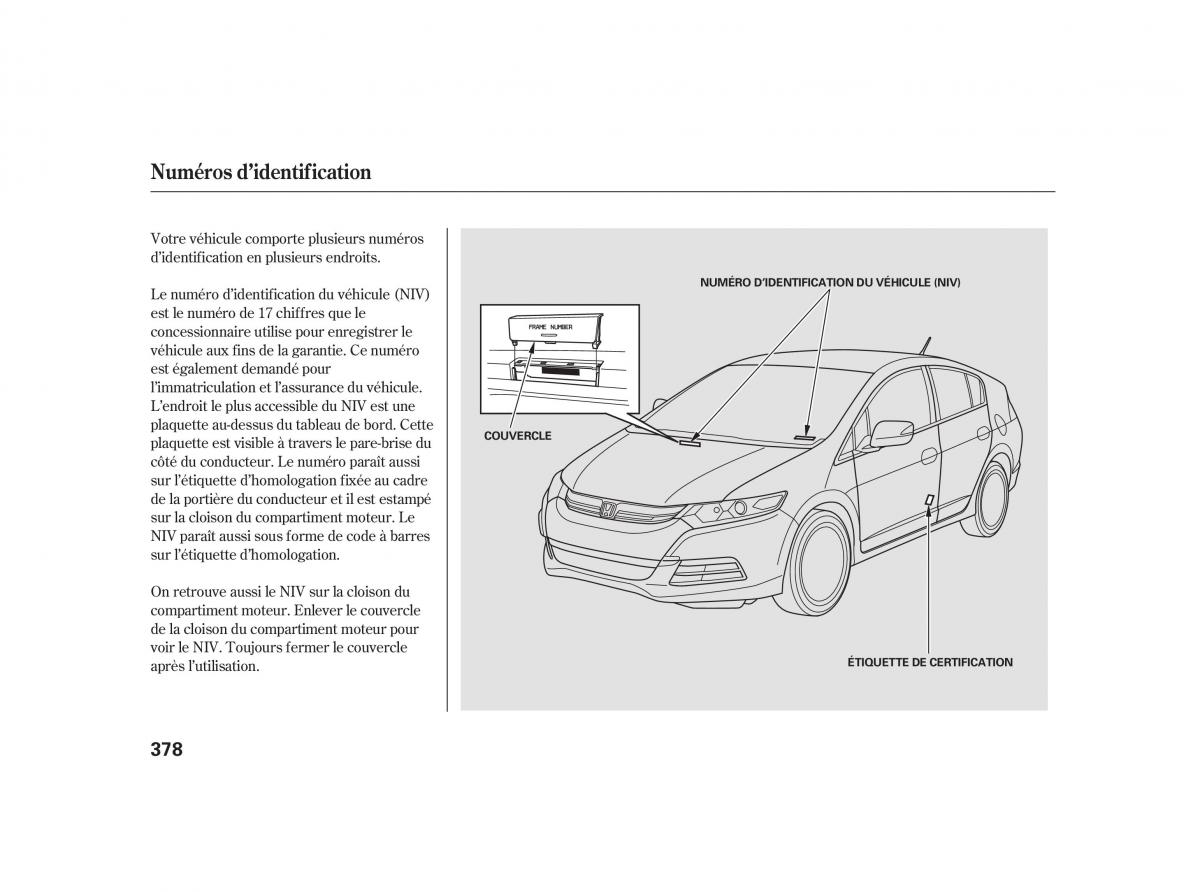 Honda Insight II 2 manuel du proprietaire / page 382