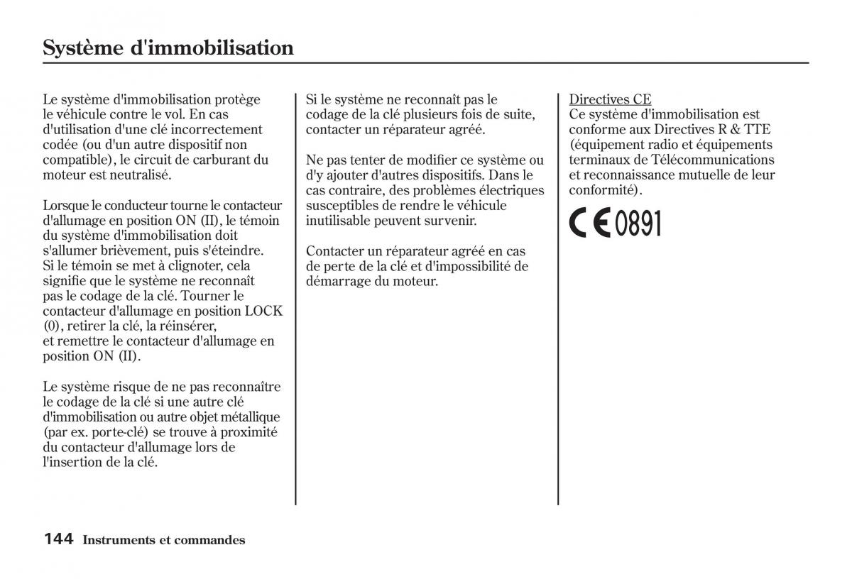 Honda Jazz II 2 manuel du proprietaire / page 149