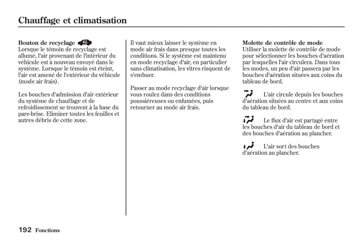 Honda Jazz II 2 manuel du proprietaire / page 197