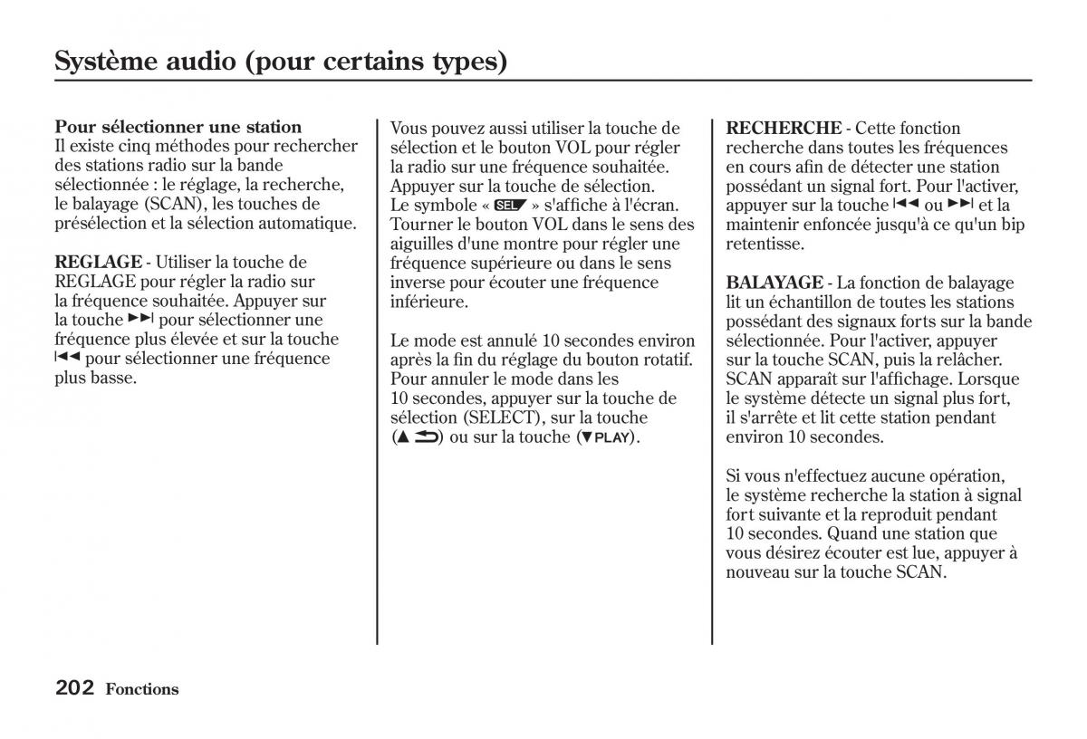 Honda Jazz II 2 manuel du proprietaire / page 207