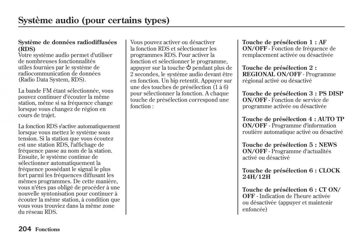 Honda Jazz II 2 manuel du proprietaire / page 209