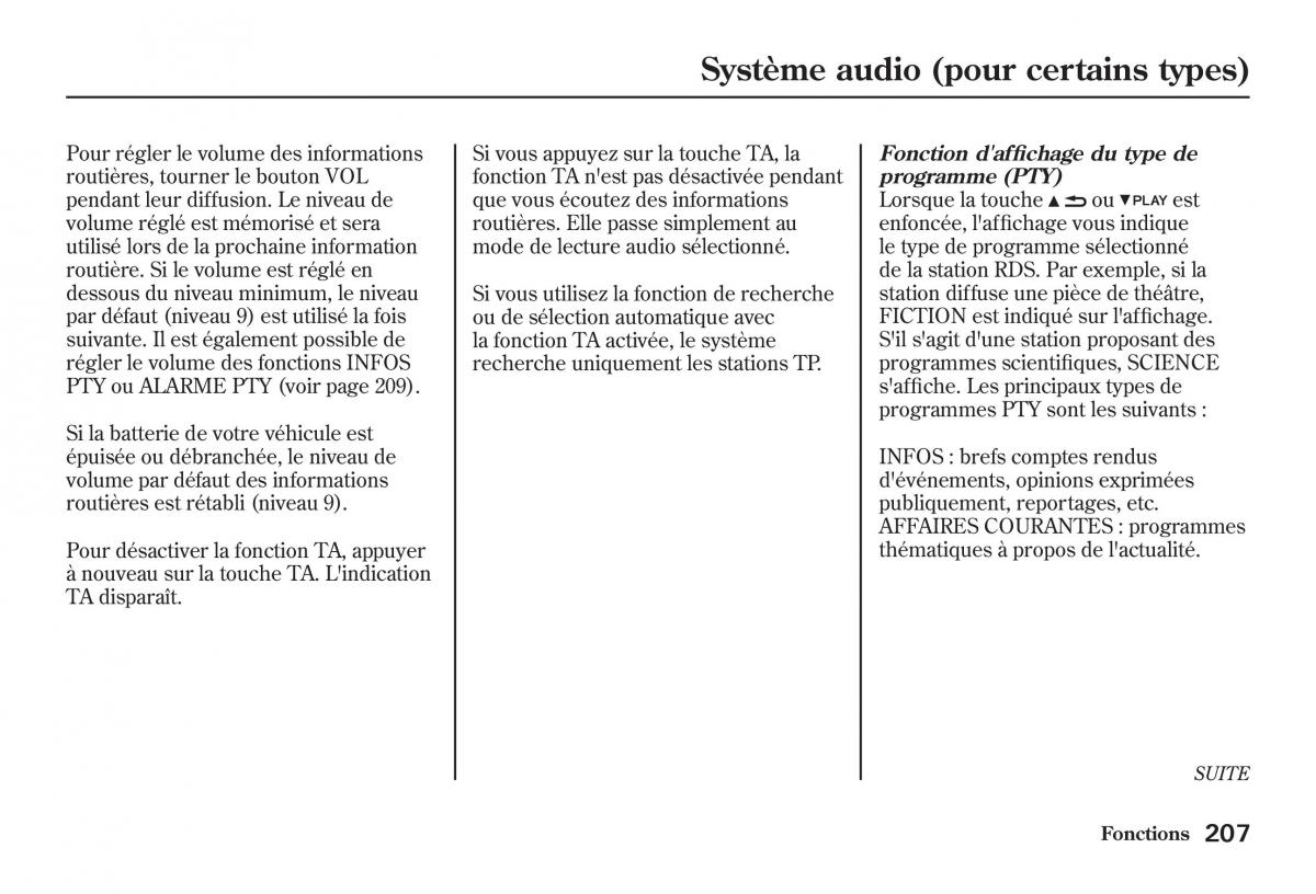 Honda Jazz II 2 manuel du proprietaire / page 212