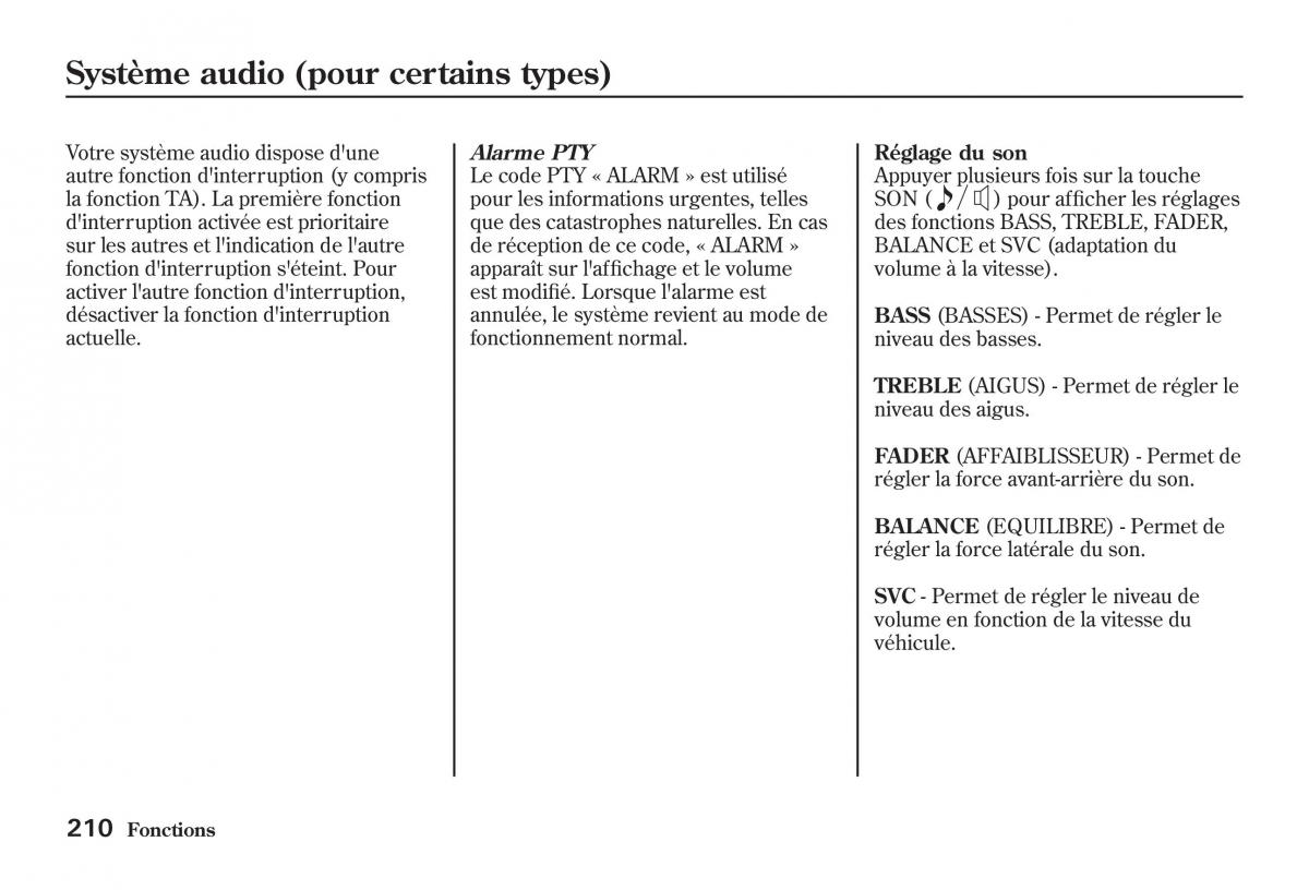 Honda Jazz II 2 manuel du proprietaire / page 215