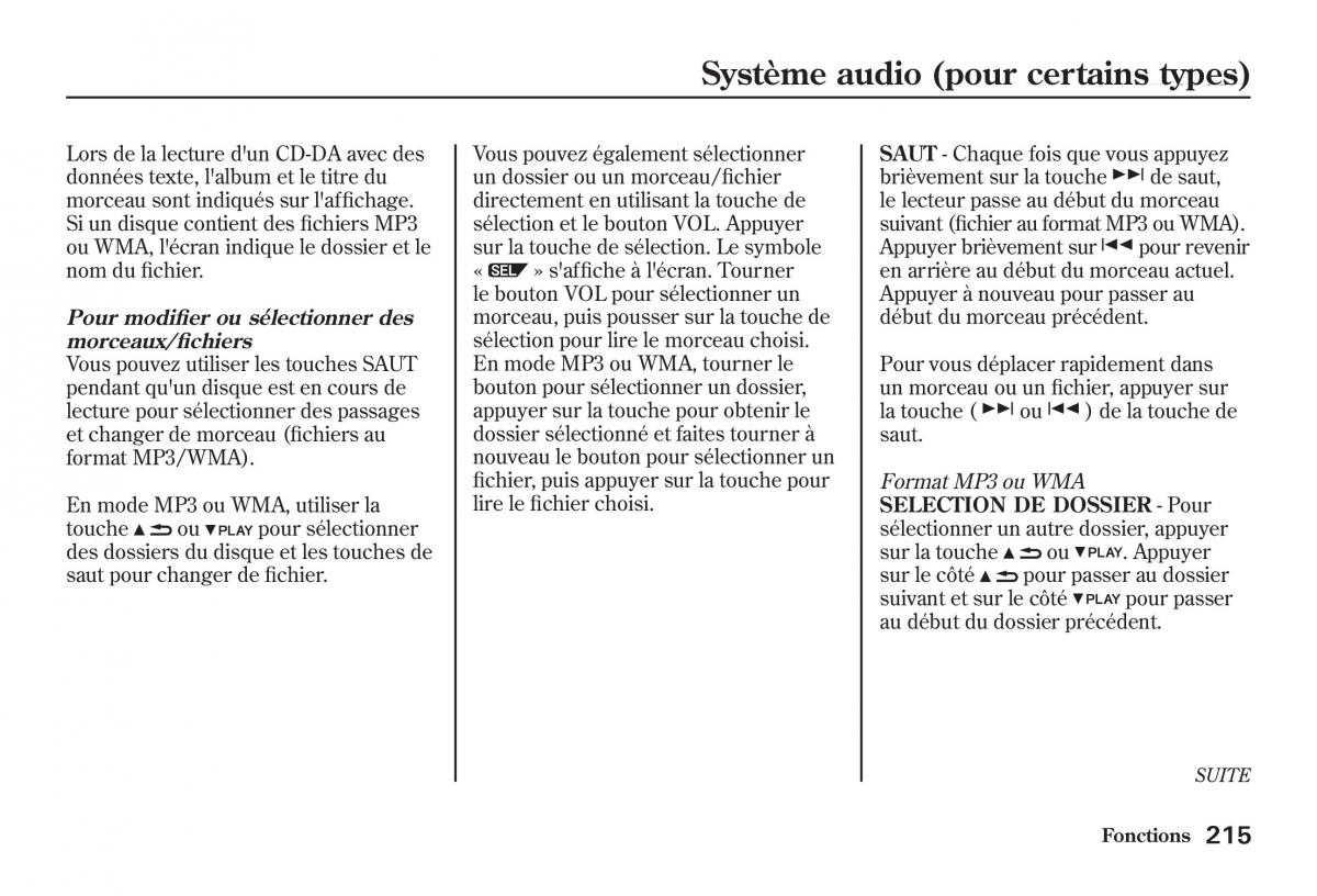 Honda Jazz II 2 manuel du proprietaire / page 220