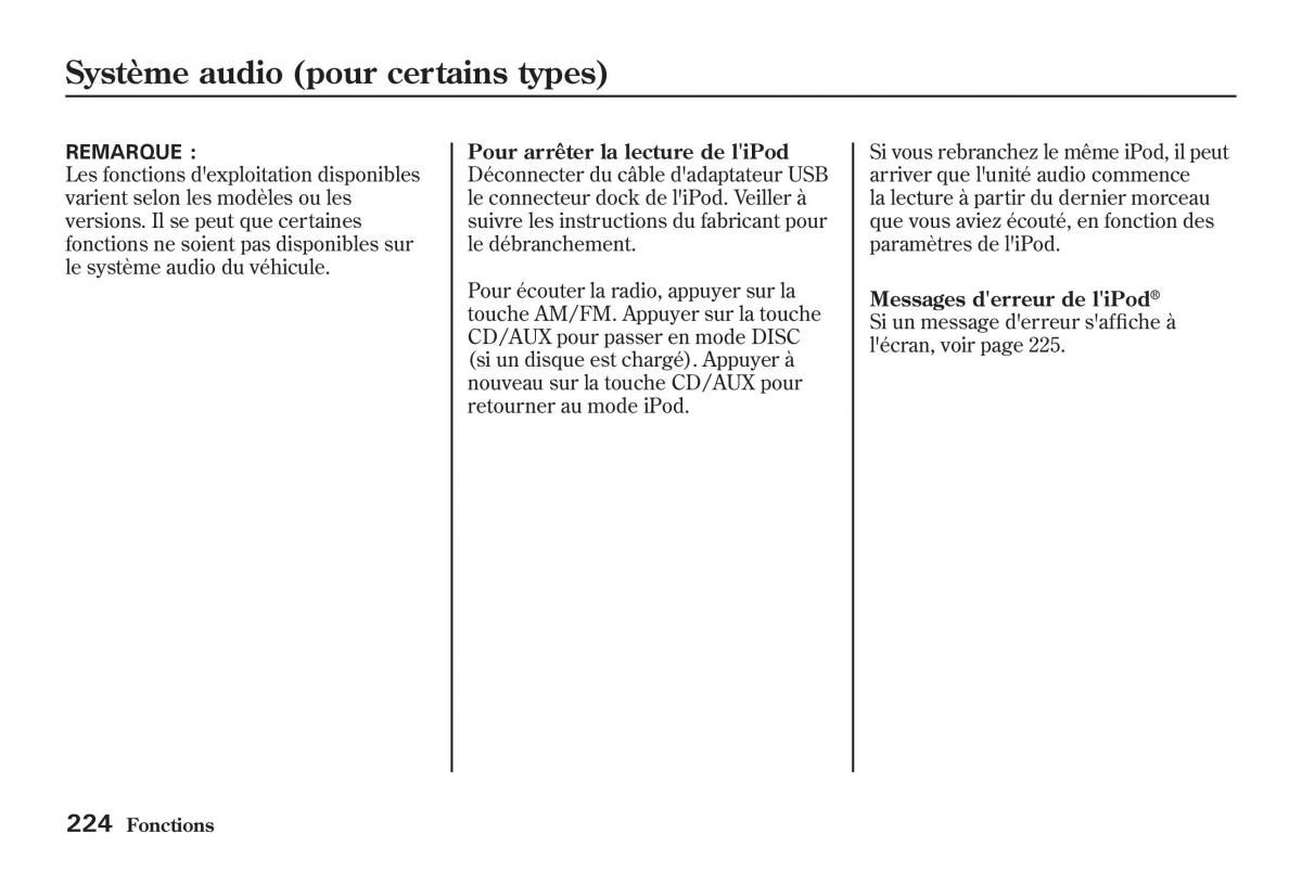 Honda Jazz II 2 manuel du proprietaire / page 229