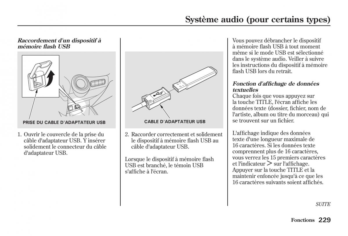 Honda Jazz II 2 manuel du proprietaire / page 234