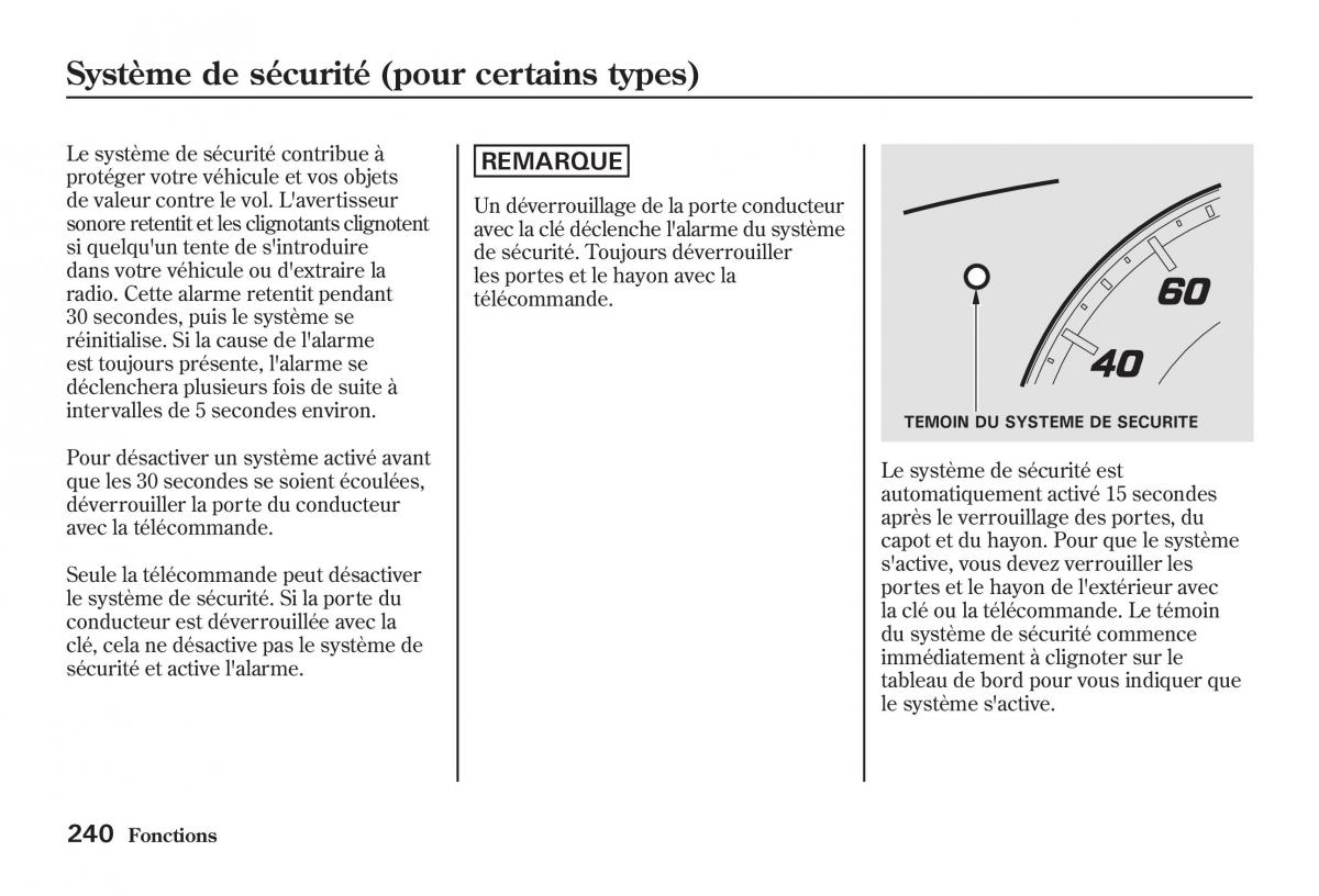 Honda Jazz II 2 manuel du proprietaire / page 245