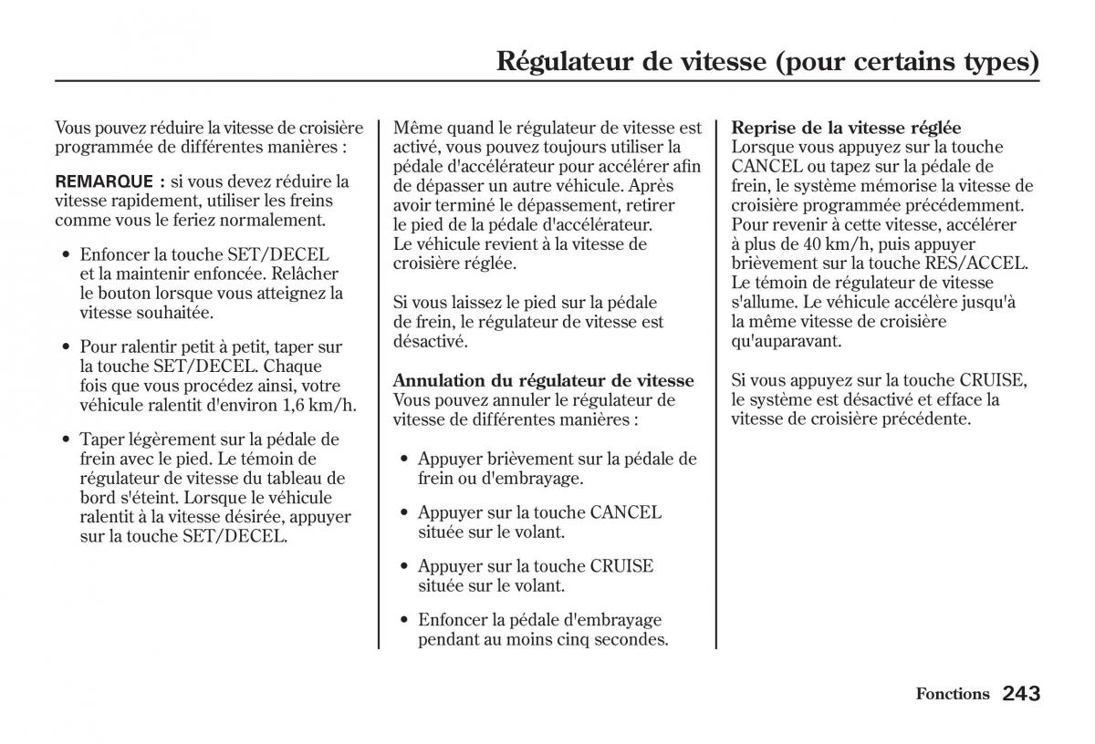 Honda Jazz II 2 manuel du proprietaire / page 248