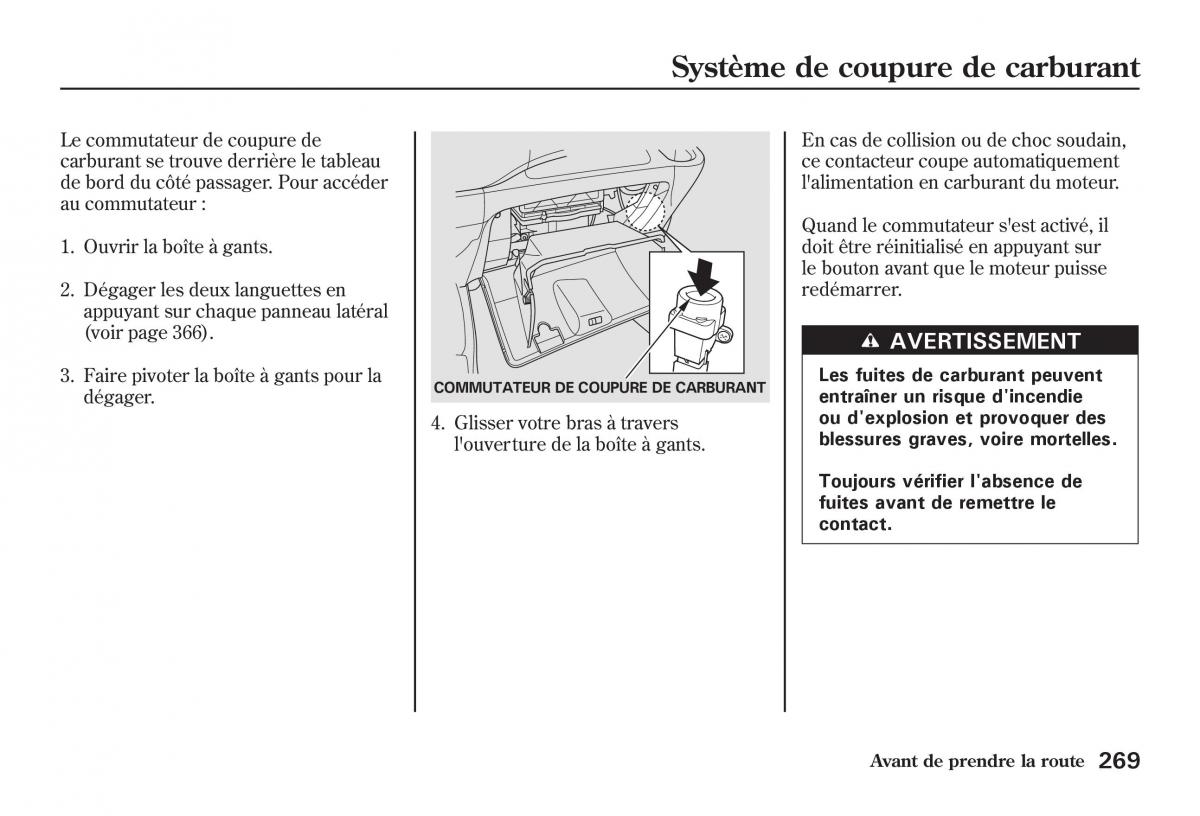 Honda Jazz II 2 manuel du proprietaire / page 274