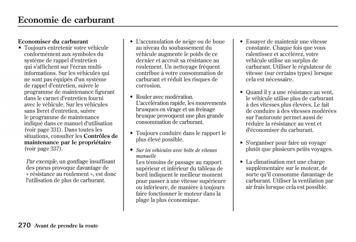 Honda Jazz II 2 manuel du proprietaire / page 275