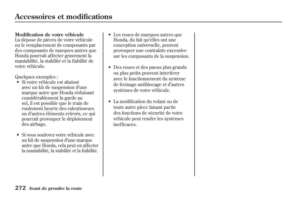 Honda Jazz II 2 manuel du proprietaire / page 277