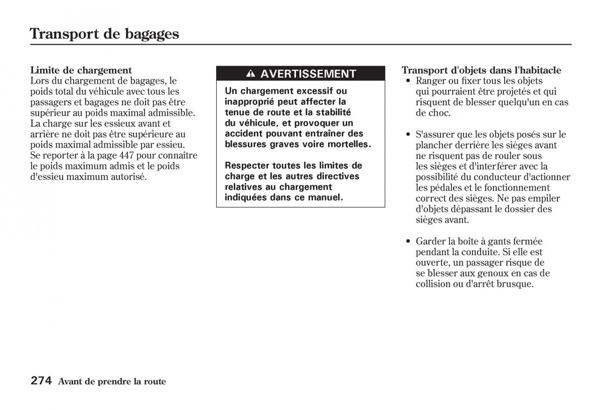 Honda Jazz II 2 manuel du proprietaire / page 279