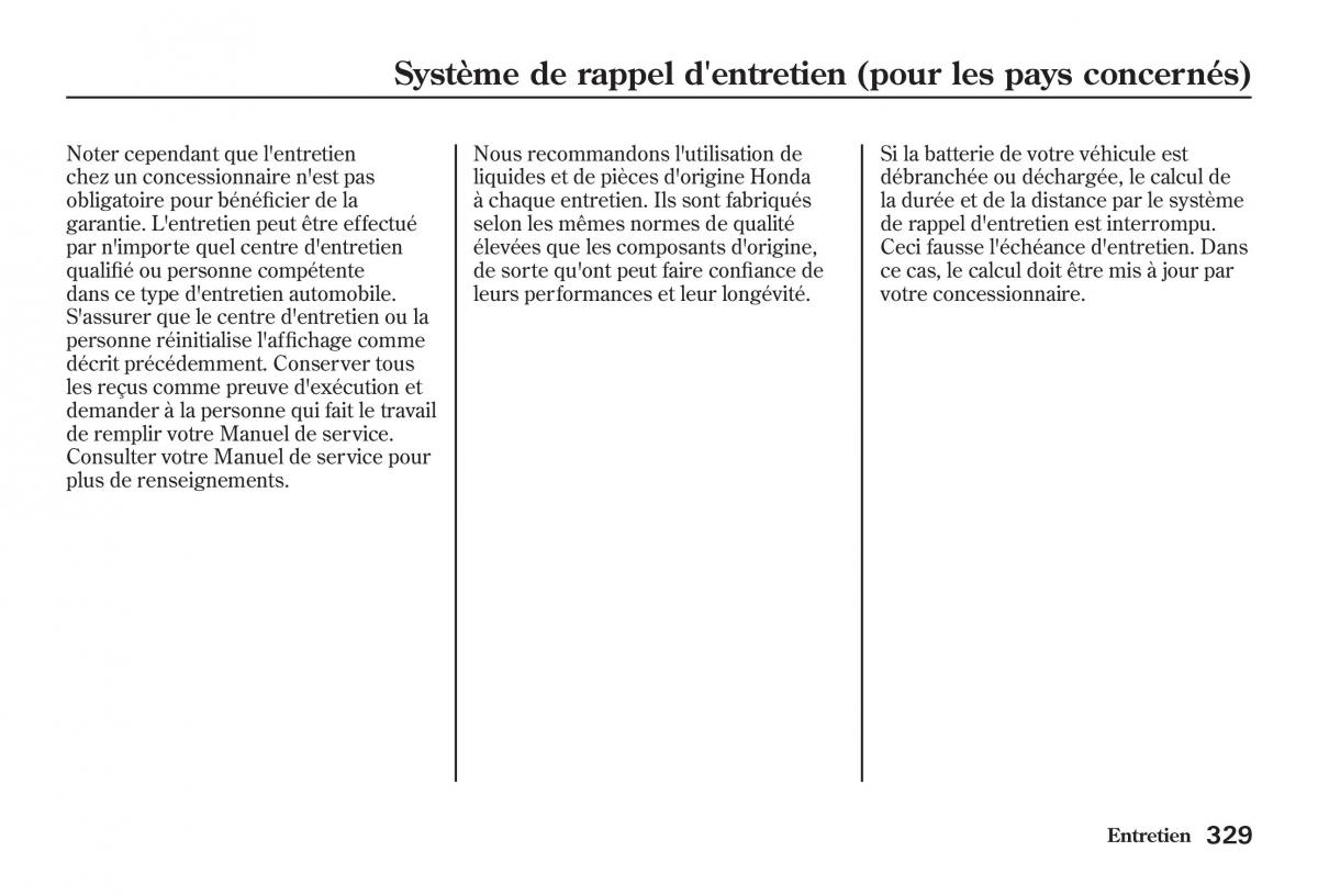 Honda Jazz II 2 manuel du proprietaire / page 334