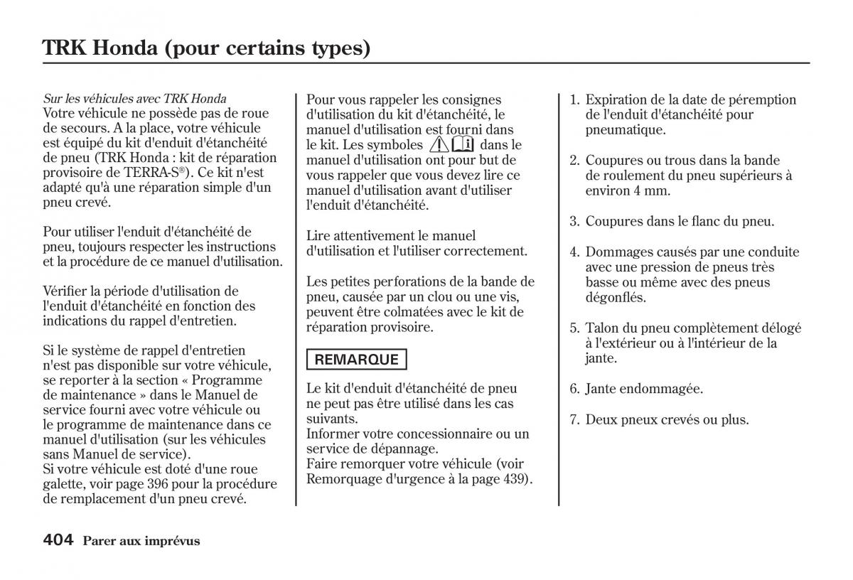 Honda Jazz II 2 manuel du proprietaire / page 409