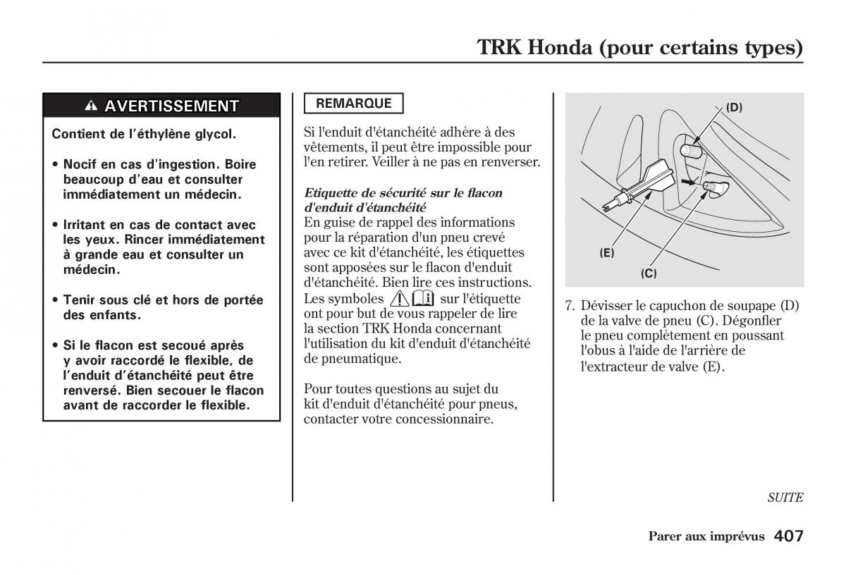 Honda Jazz II 2 manuel du proprietaire / page 412