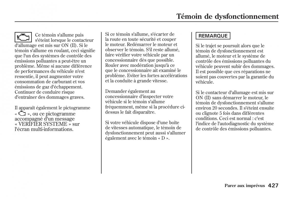 Honda Jazz II 2 manuel du proprietaire / page 432