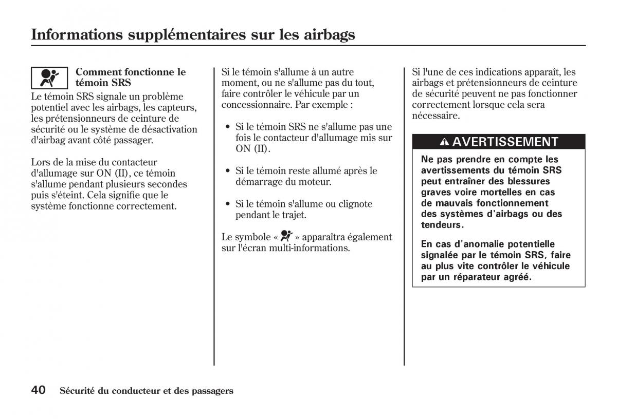 Honda Jazz II 2 manuel du proprietaire / page 45