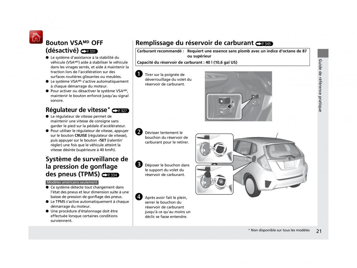 Honda Jazz III 3 manuel du proprietaire / page 22