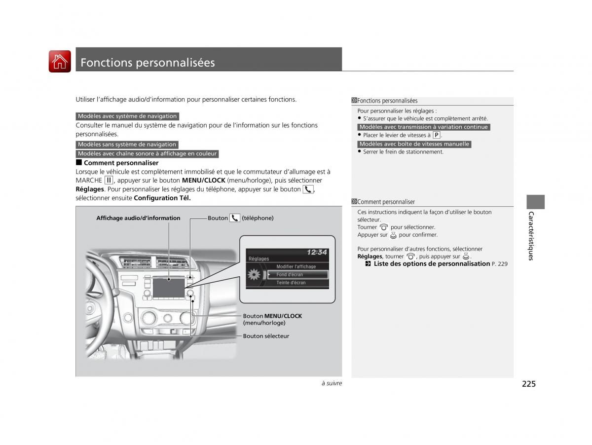 Honda Jazz III 3 manuel du proprietaire / page 226