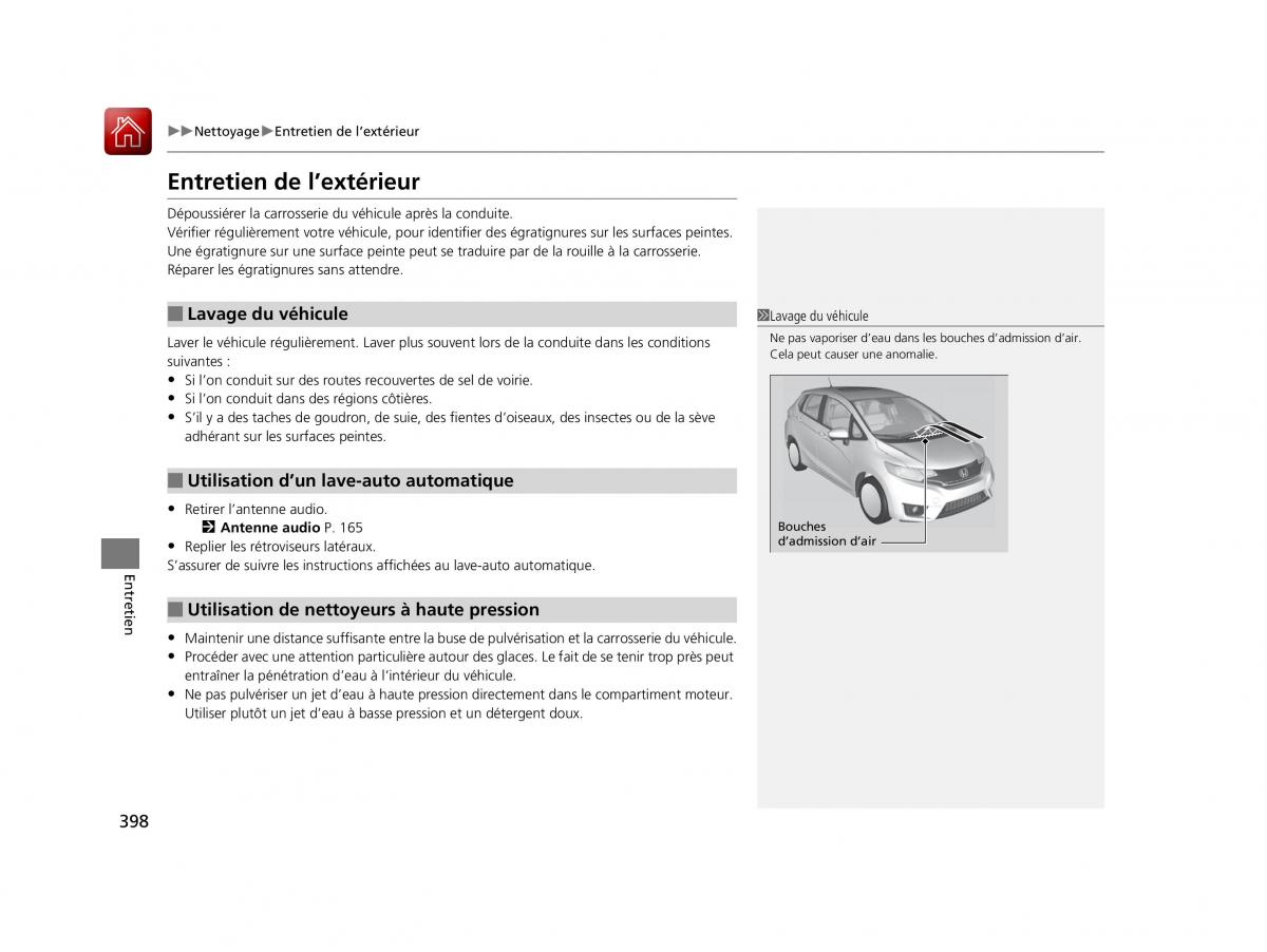 Honda Jazz III 3 manuel du proprietaire / page 399