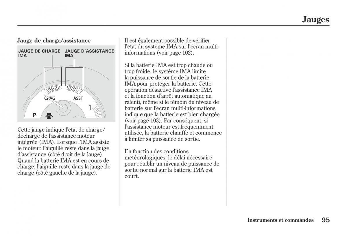 Honda Jazz II 2 hybrid manuel du proprietaire / page 102