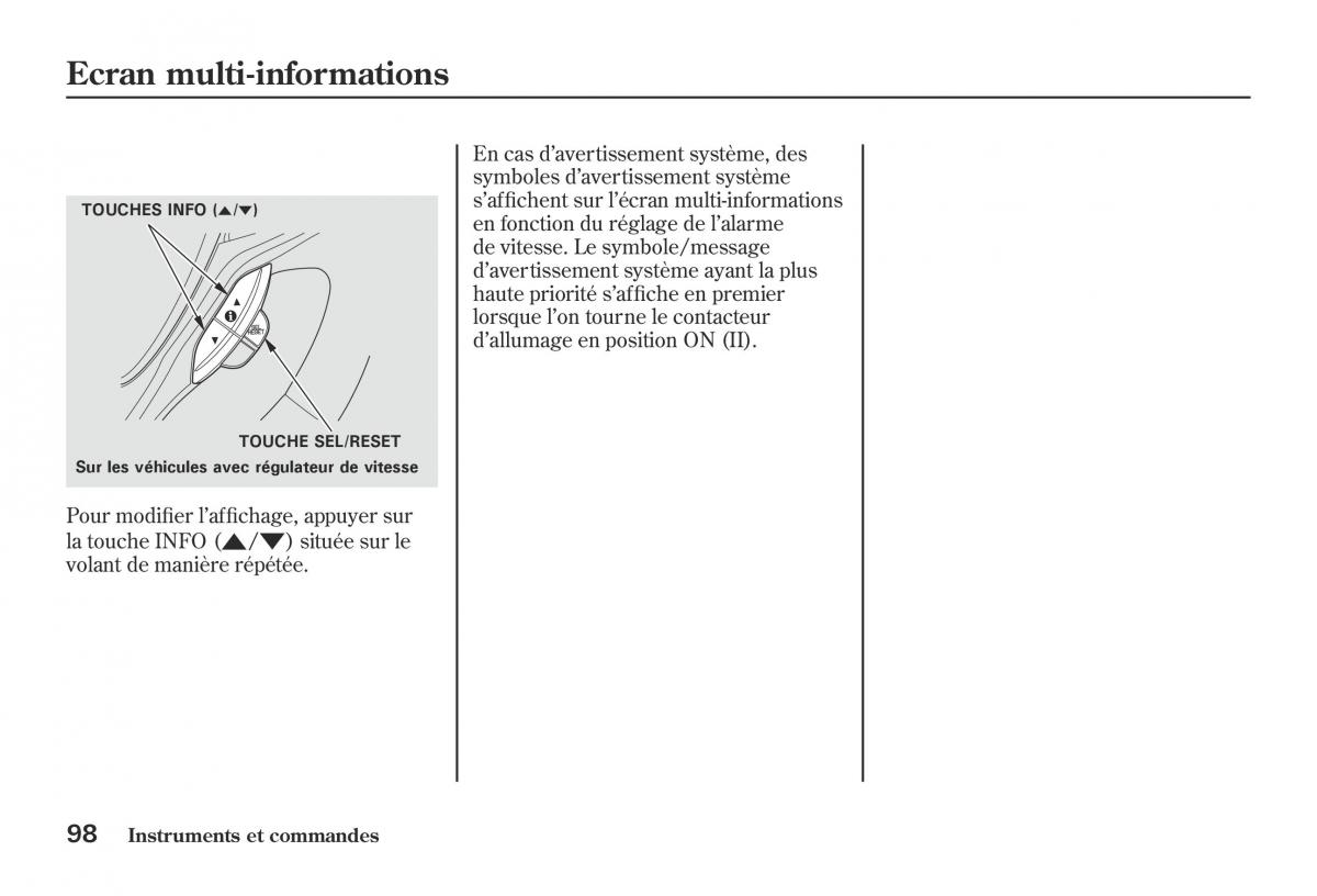 Honda Jazz II 2 hybrid manuel du proprietaire / page 105