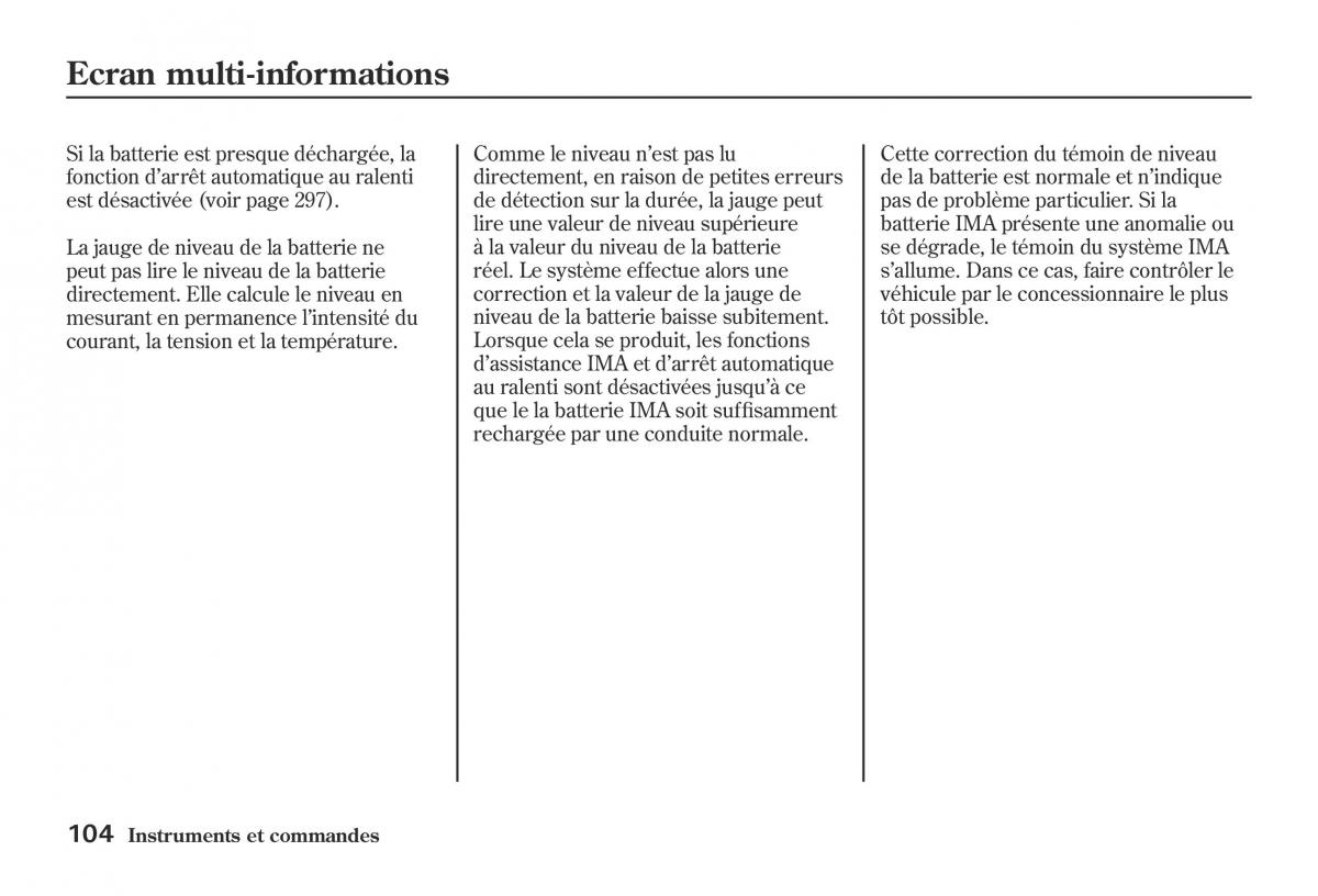 Honda Jazz II 2 hybrid manuel du proprietaire / page 111