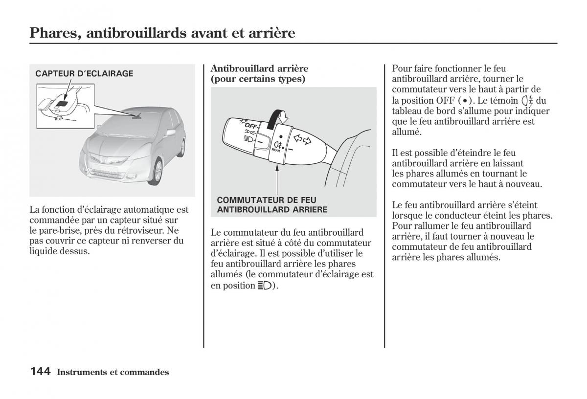 Honda Jazz II 2 hybrid manuel du proprietaire / page 151