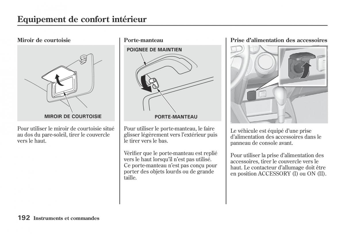 Honda Jazz II 2 hybrid manuel du proprietaire / page 199