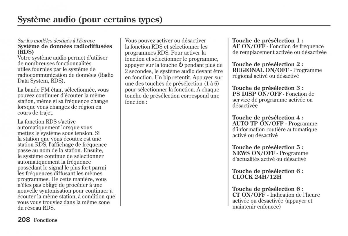 Honda Jazz II 2 hybrid manuel du proprietaire / page 215